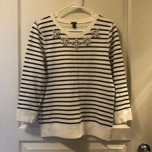 Women’s Striped & Bedazzled J. Crew Sweater